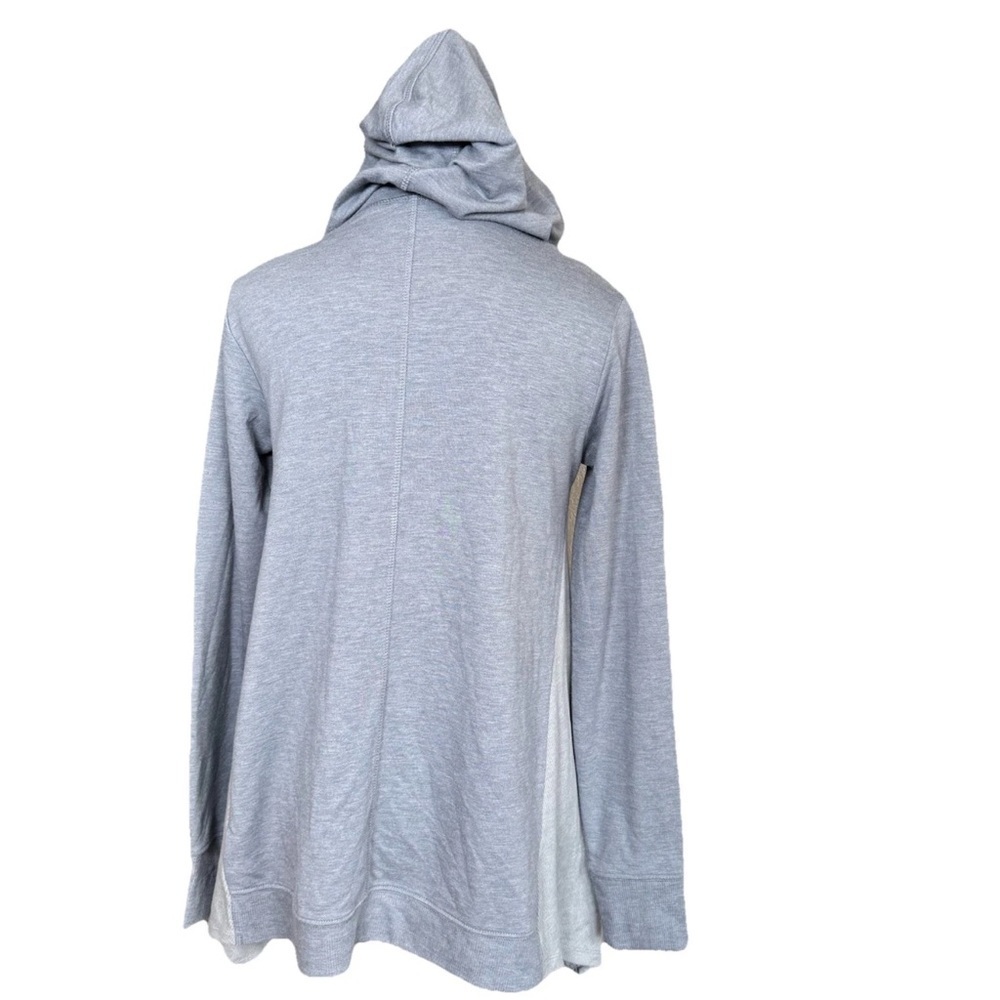 LOGO LORI GOLDSTEIN A-Line Tunic Hoodie Top Gray Color block XS Athleisure QVC - Picture 4 of 11